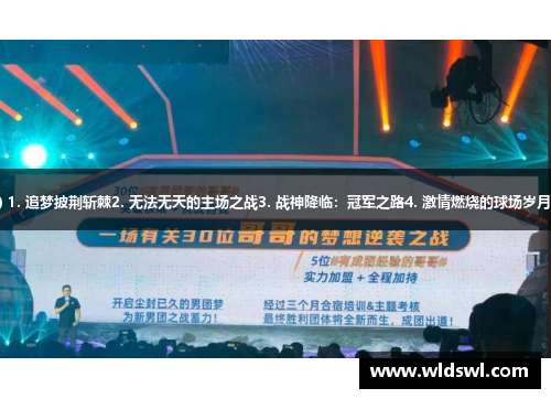 这是一个新题的进行) 1. 追梦披荆斩棘2. 无法无天的主场之战3. 战神降临：冠军之路4. 激情燃烧的球场岁月5. 荣耀的草坪上驰骋